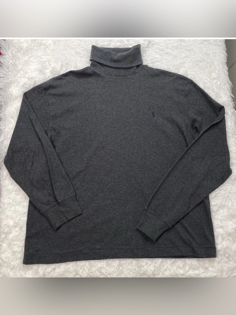 Polo Ralph Lauren Sport Men’s Turtleneck Shirt Size XL Gray Preppy 90s Vintage